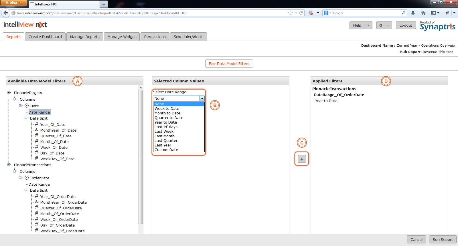Edit Data Model Filters